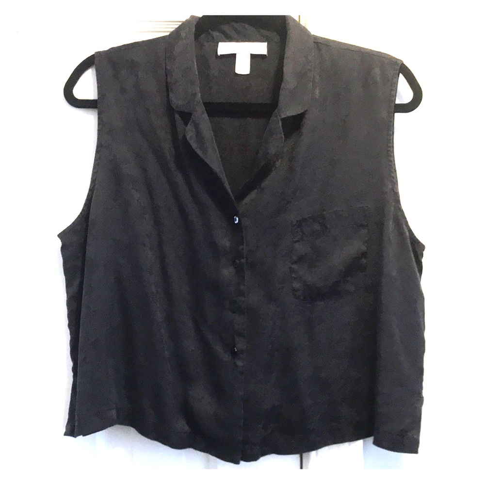 Oscar de la Renta black floral vest